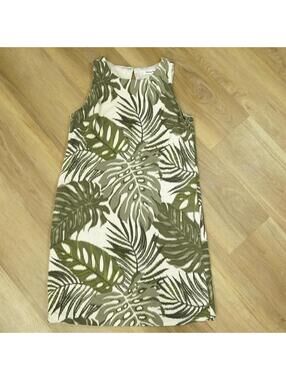 Tommy Bahama Sleeveless Silk Tropical Leaf Print Dress XS